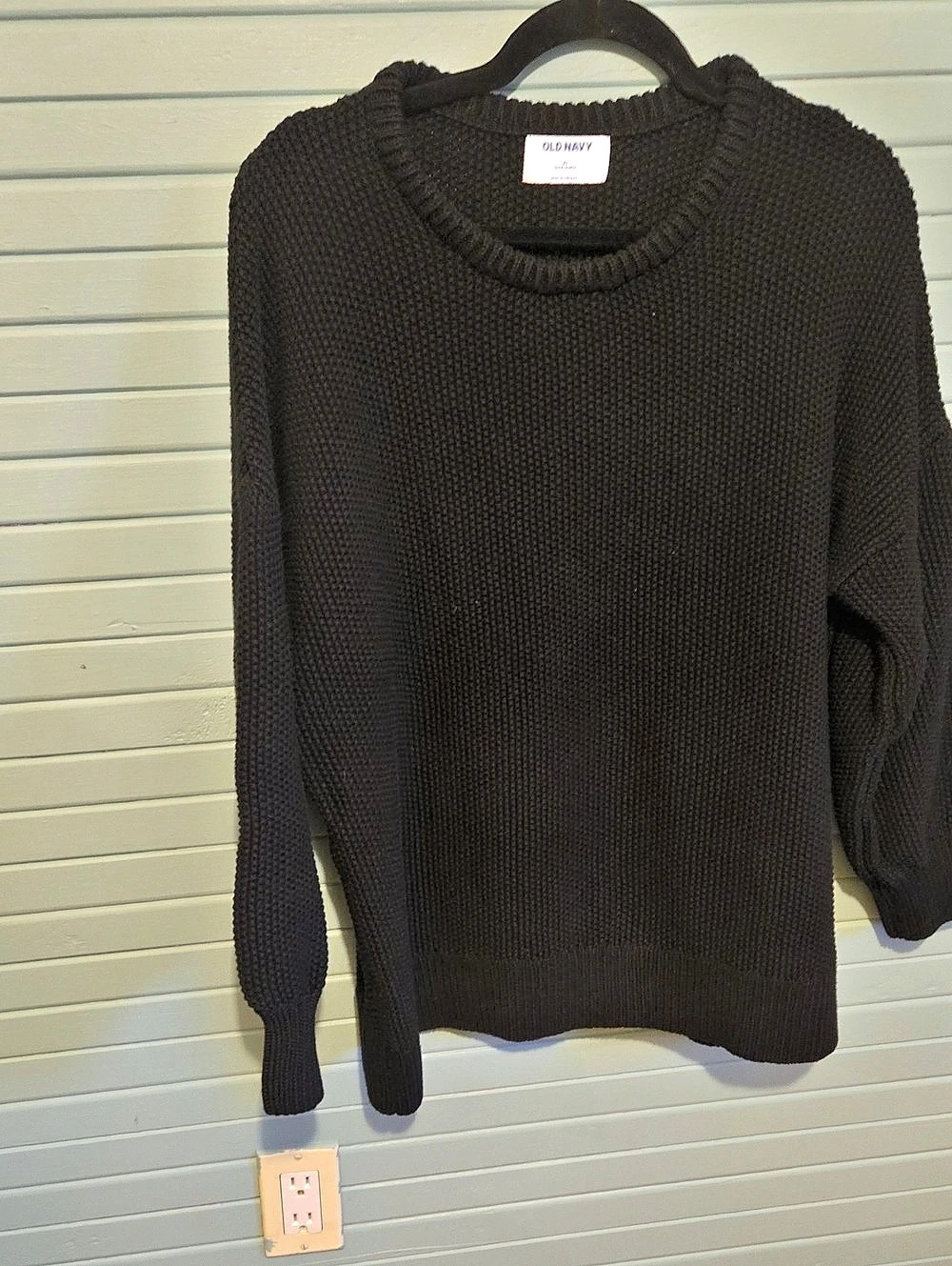 Old Navy Black Cotton Crewneck Sweater XL